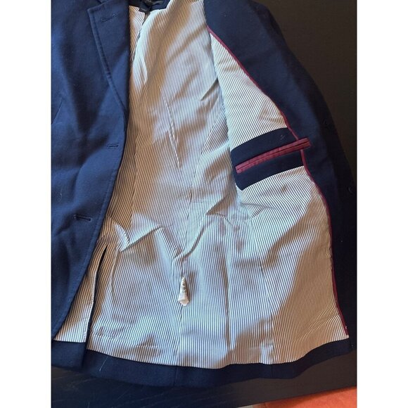J. Crew Navy Wool-Blend Schoolboy Blazer Womens Size 2 With Gold Buttons Lined - Picture 5 of 7